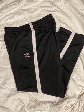 Umbro Black Joggers with White Racing Stripe
